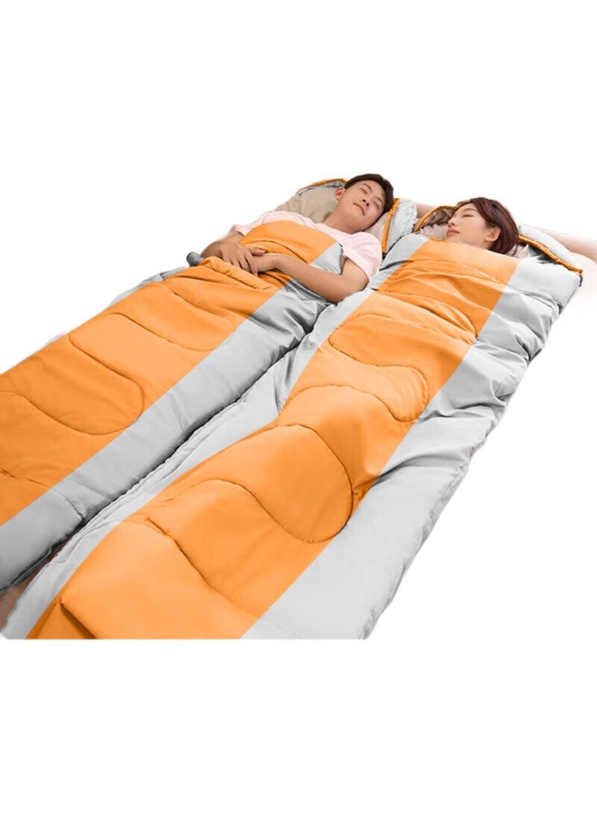 BeiJiLang Sleeping Bag For Adults, Outdoor Travel, Winter And All Seasons, Warm, Indoor Camping, Dirt-Proof Cotton Sleeping Bag, 2.0Kg, Orange - Image 1