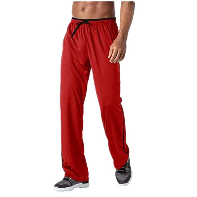 Mens Casual Joggers Zip Pockets Breathable Mesh Grey  - Image 5