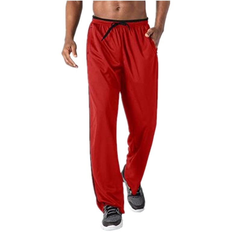Mens Casual Joggers Zip Pockets Breathable Mesh Grey  - Image 2