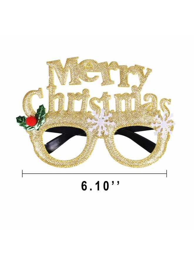 Max Fun 12 Pcs Christmas Gl Glitter Party Gl Frames Christmas Decoration Costume Eyegl for Christmas Parties Holiday Favors Photo Booth (One Size Fits All) - Image 5