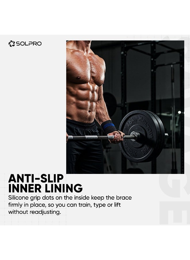 SOLPRO Savage Weight Lifting Wrist Support | Advanced Wrist Support for Powerlifting & Strength Training (Black/Orange) - Image 2