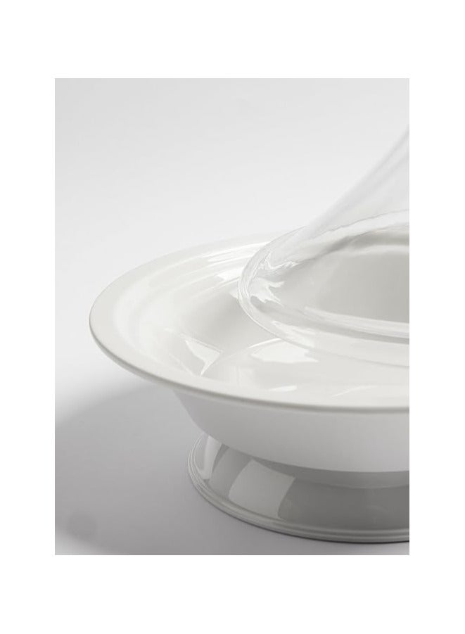 Master Gold Serving Dates & Fruits & Folk Food Dish Made Of Premium Melamine & Safe Healthy With Clear Cover From Unbreakable Acrylic | White Tamria With Transparent Lid Multi Size (20cm)  - Image 3