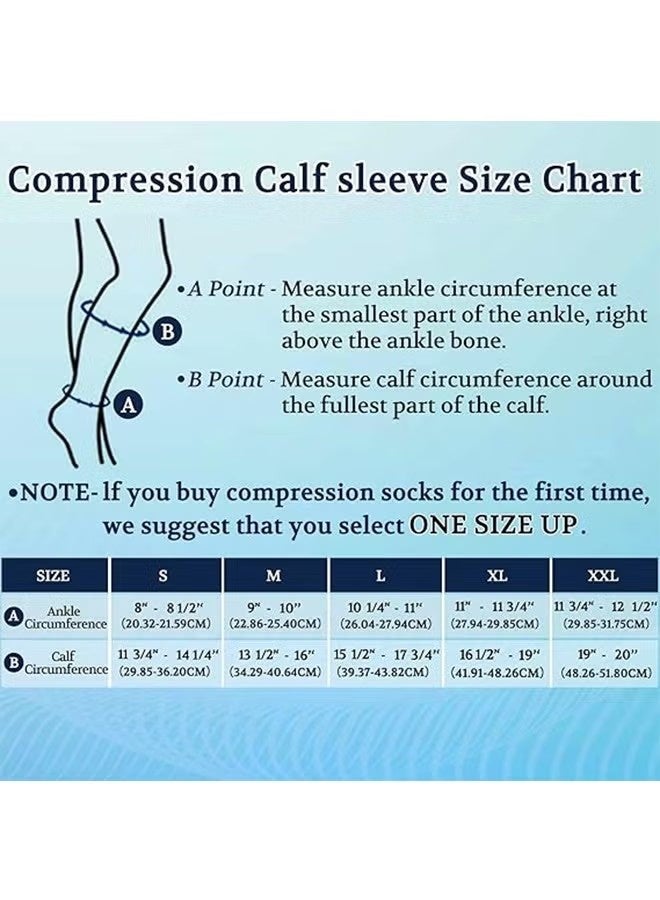 Calf Compression Sleeve for Men & Women, 1 Pair, Footless Compression Socks 20–30mmHg for Leg Support, Pain Relief, Swelling & Daily Use - Image 4