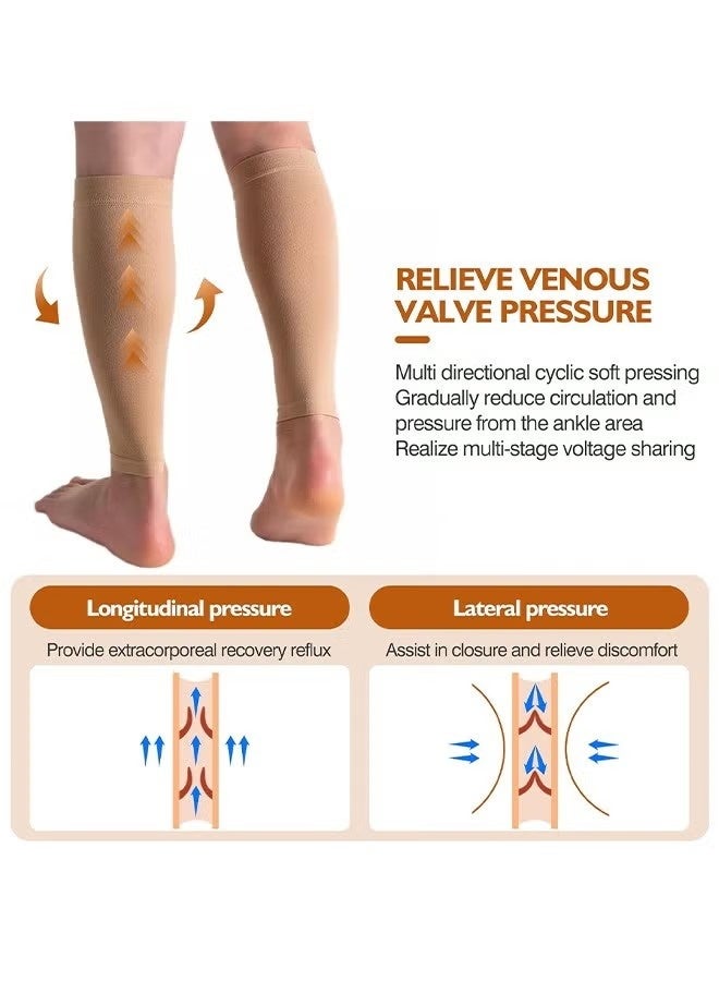 Calf Compression Sleeve for Men & Women, 1 Pair, Footless Compression Socks 20–30mmHg for Leg Support, Pain Relief, Swelling & Daily Use - Image 5