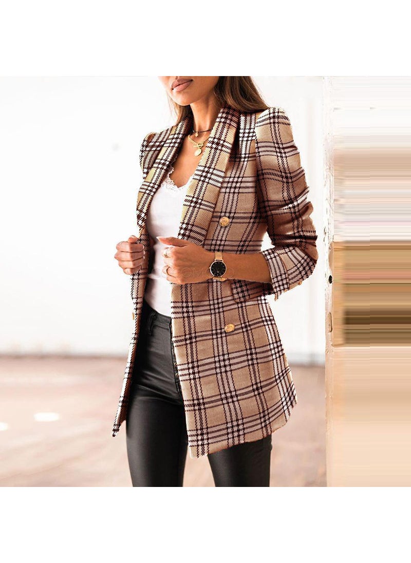 Generic Womens Black Print Short Blazer New Arrival Khaki 