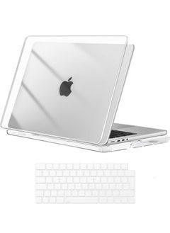 Case Compatible with MacBook Pro 14 inch Case 2025 2024 2023 2022 2021 M4 M3 M2 M1 A3112 A3185 A3401 A2918 A2992 A2779 A2442 Plastic Hard Shell + TPU Keyboard Skin Cover for MacBook Pro 14 inch Case, Crystal Clear