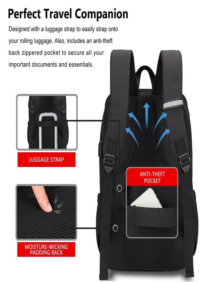 MAXTOP Deep Storage Laptop Backpack with USB Charging Port[Water Resistant] College Computer Bookbag Fits 15 Inch Laptop Black - Image 4