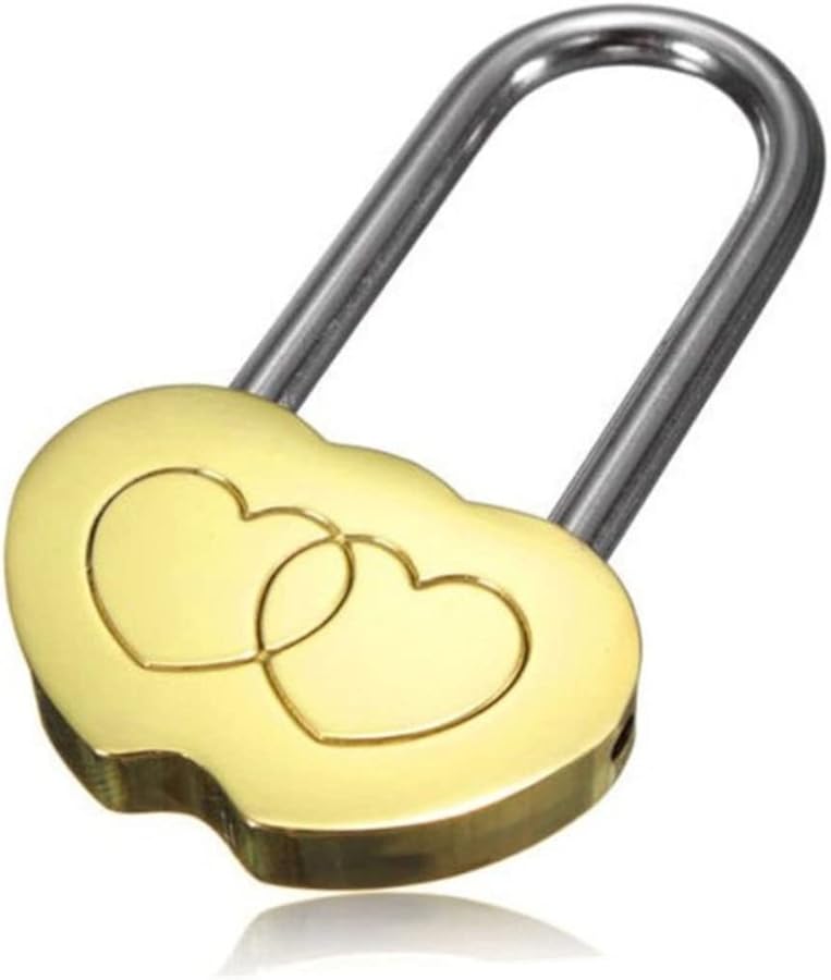 Mikikit Heart Shaped Couples Padlock Outdoor Weatherproof Love Lock - Image 3