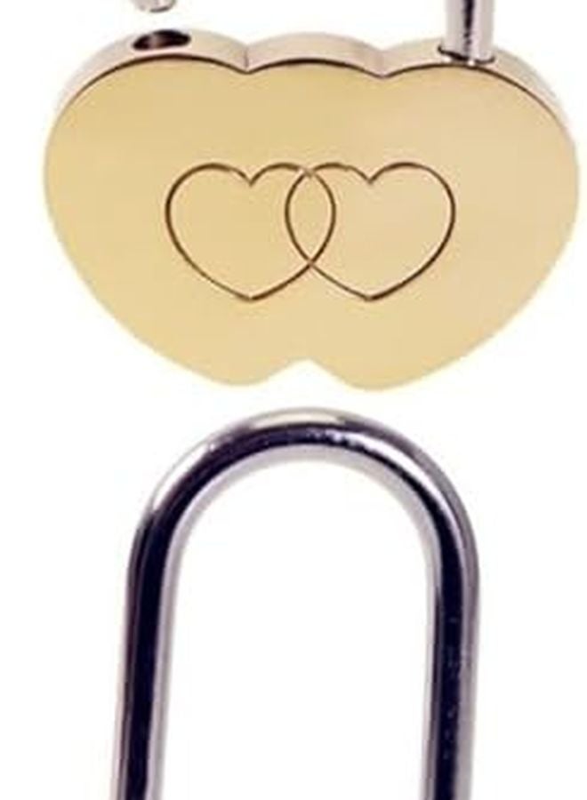 Mikikit Heart Shaped Couples Padlock Outdoor Weatherproof Love Lock - Image 1