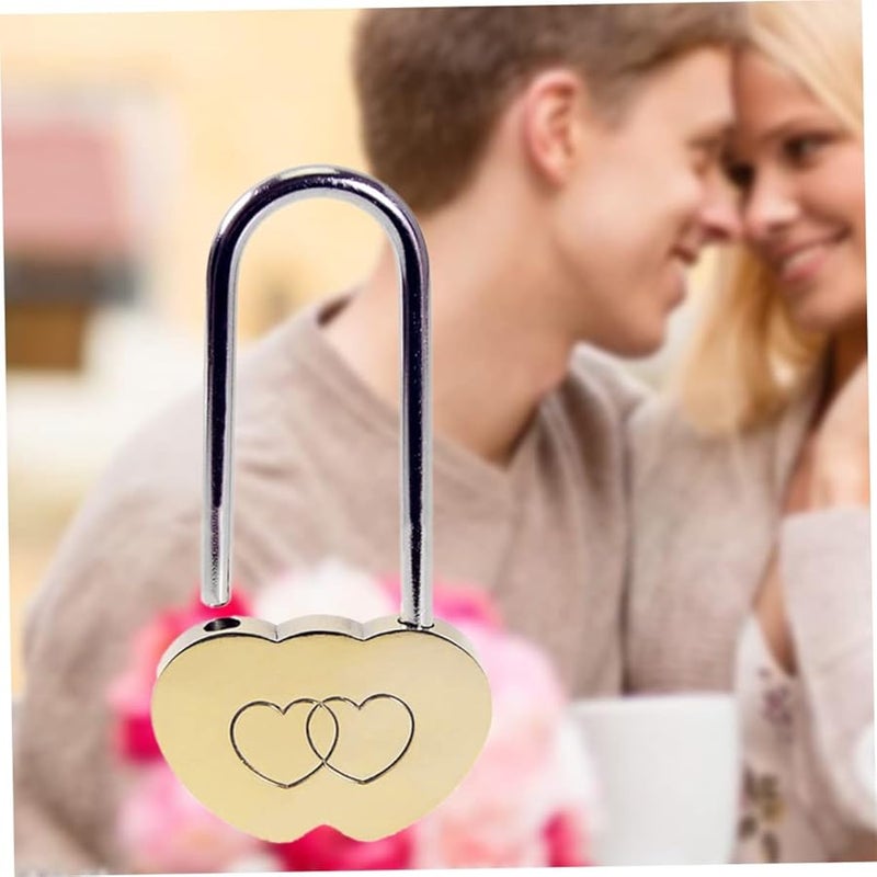 Mikikit Heart Shaped Couples Padlock Outdoor Weatherproof Love Lock - Image 4