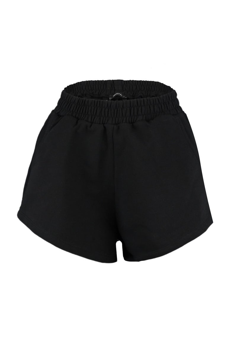 trendyol Black Regular/Normal Fit High Waist Short Stretchy Knitted Shorts Twoss21Sr0086 - Image 5