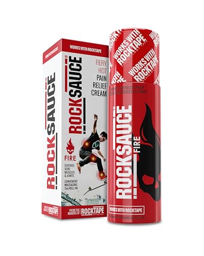 ROCKTAPE RockSauce Fire, 3 oz Roll-On - Easy to use Pain Relief Cream - Capsaicin & Menthol Formula Relieves Muscle & Joint Pain - Works w/ RockTape - No-Mess Applicator - Dye-Free, Won't Stain Clothes - Image 1