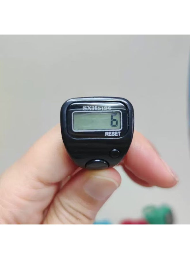 LIXADA 2pc Modern Plastic Finger Ring Tally Counter with Card Accessory - Unlimited Edition Electronic Handheld Clicker, Battery-Operated Digital Display for Warehouse Inventory, Mathematics, Adult 14+ Age Group (Black And White) - Image 3