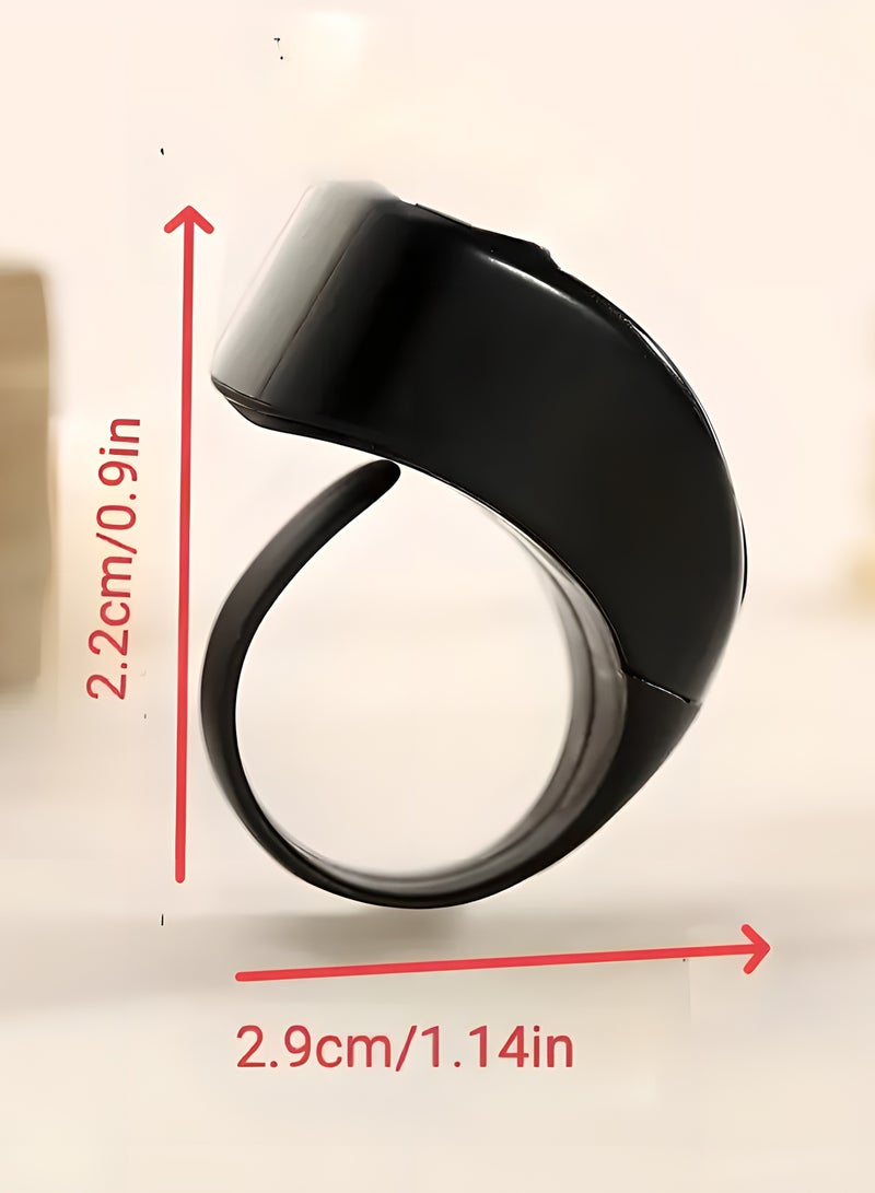 LIXADA 2pc Modern Plastic Finger Ring Tally Counter with Card Accessory - Unlimited Edition Electronic Handheld Clicker, Battery-Operated Digital Display for Warehouse Inventory, Mathematics, Adult 14+ Age Group (Black And White) - Image 4