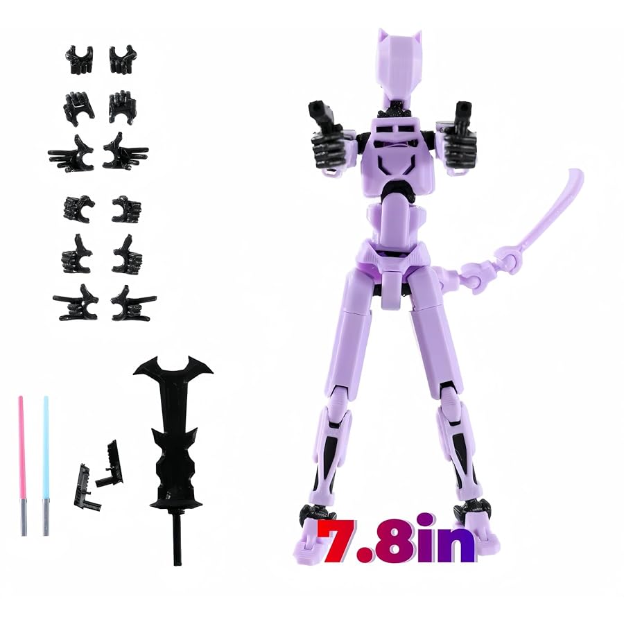 Large 7.8in T13 Action Figure Assembly Completed, 3D Printed T13, Titan 13 Dummy 13 Action Figure Lucky 13 Action Figure Collectors Desktop Decorations