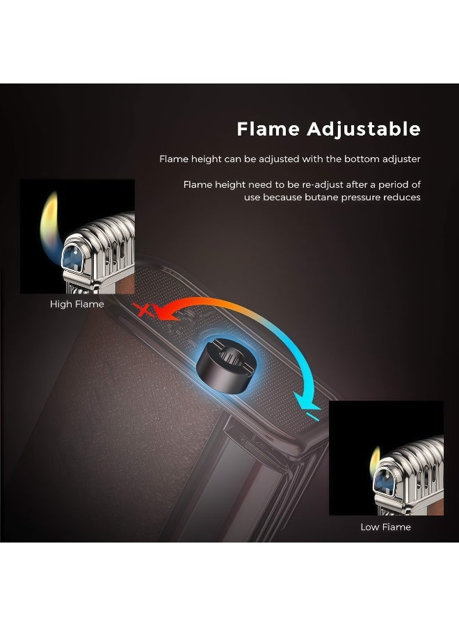 Windproof Lighter Butane Gas Jet Single Flame Candle Lighter, Adjustable Flame and Refillable Fuel Metal Lighter (Butane Not Included) ﻿ - Image 5