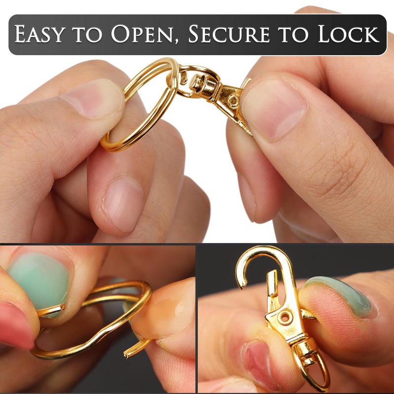 Bonison Gold Keychain Making Kit 50PCS â€“ 25 Lobster Claw Clasps & 25 Key Rings, DIY Jewelry Craft Accessories for Handmade Projects - Image 5