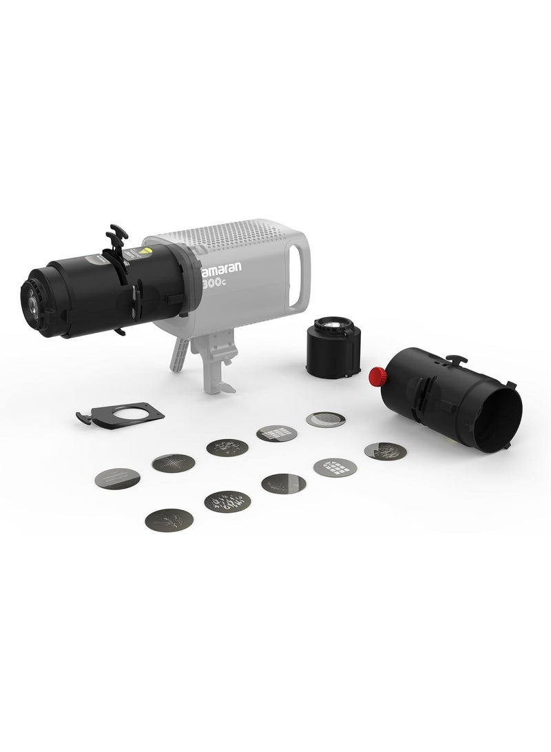 أبتشر عدسة عرض Amaran Spotlight SE بزاوية 36 درجة – طقم عدسة إسقاط بزاوية عريضة لإضاءة Amaran LED، تحكم ناعم في الشعاع مع حواف حادة، مثالية للإضاءة السينمائية والتصوير والإعدادات الإبداعية - Image 1