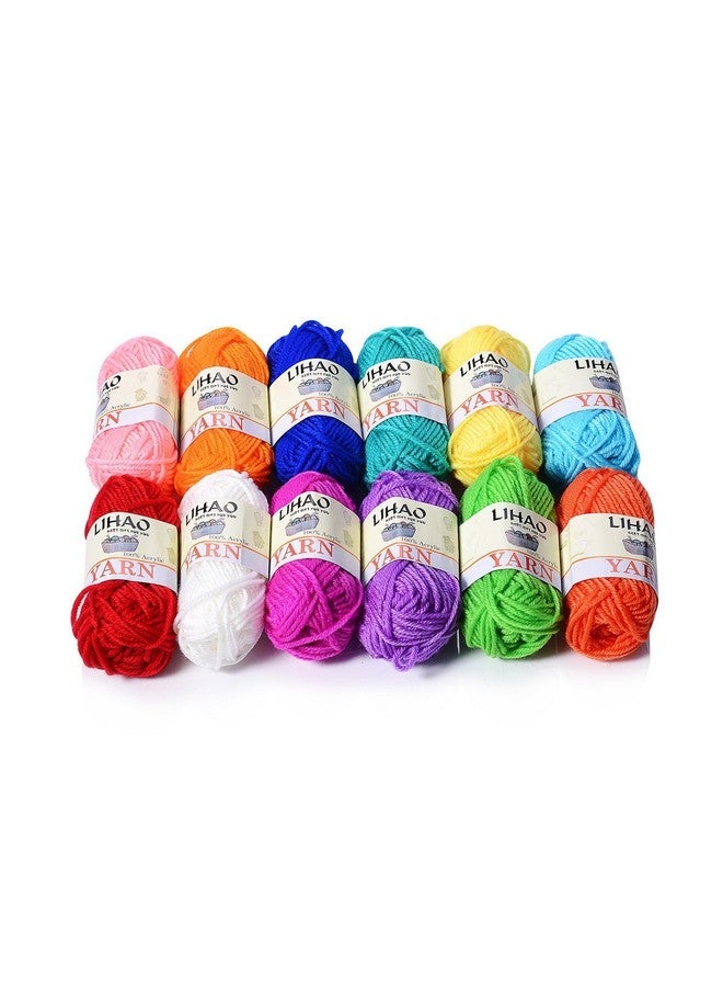 LIHAO 12 Skeins Mini Yarn For Knitting Crochet Craft 100% Acrylic - Image 1