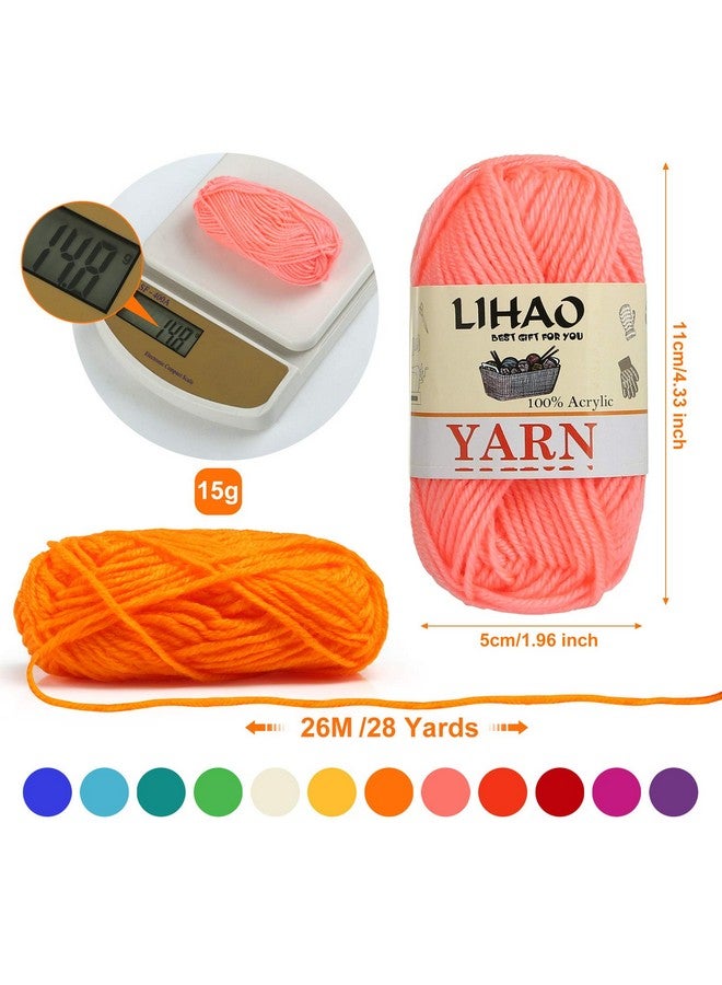 LIHAO 12 Skeins Mini Yarn For Knitting Crochet Craft 100% Acrylic - Image 3