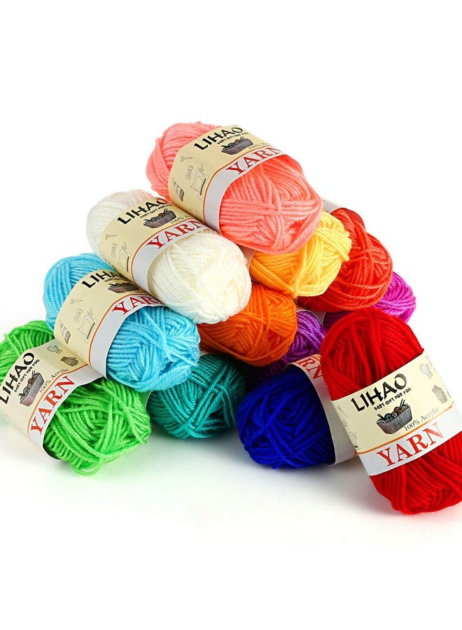 LIHAO 12 Skeins Mini Yarn For Knitting Crochet Craft 100% Acrylic - Image 2