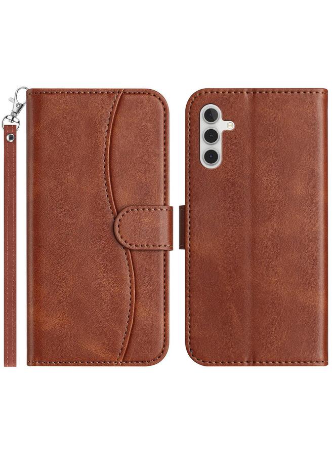 S-TOP Case For Samsung Galaxy A05s Dual-Folded S-shape Leather Phone Case - Image 1