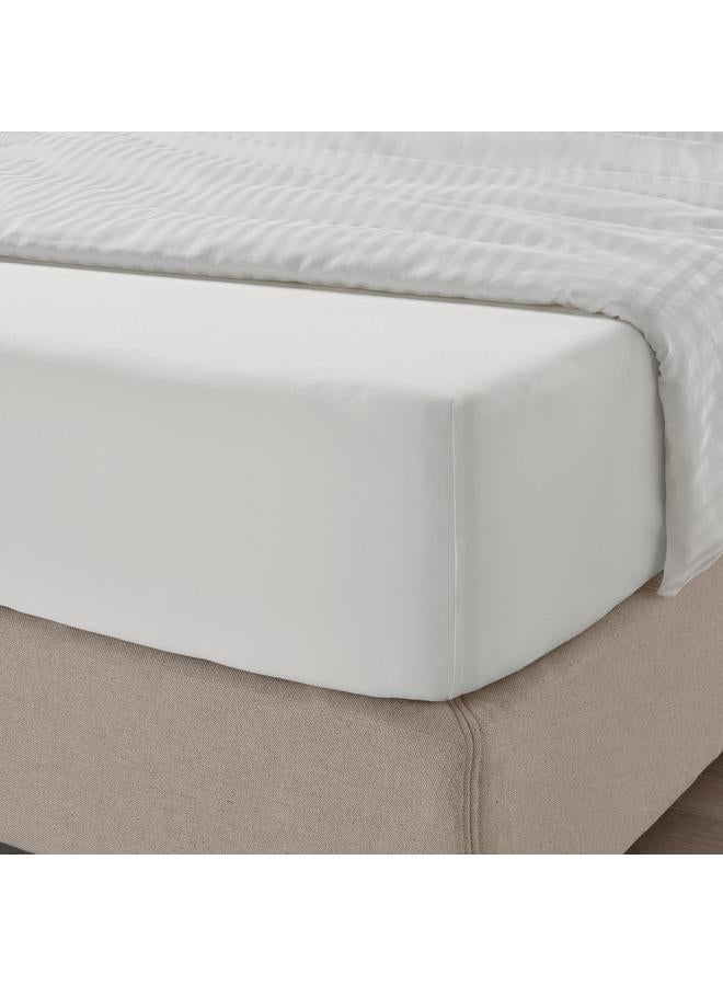 erorex Fitted sheet, white, 180x200 cm - Image 3