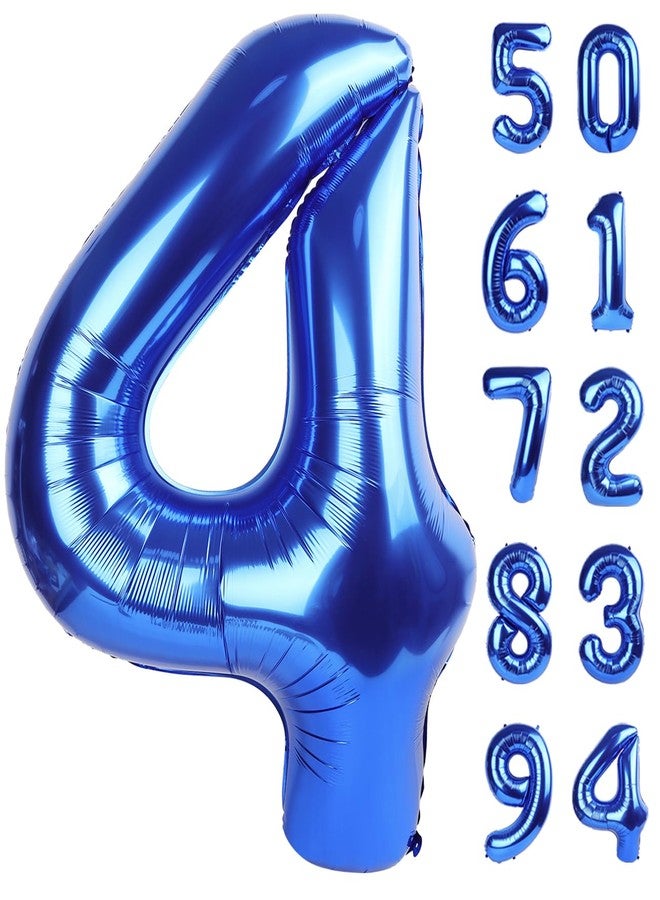 IWERP Navy Blue 4 Balloon, Number Balloon 40 Inch, 4th Blue party decorations, Four Large Numbers for Party Decor, Number 4 Balloon - Image 1