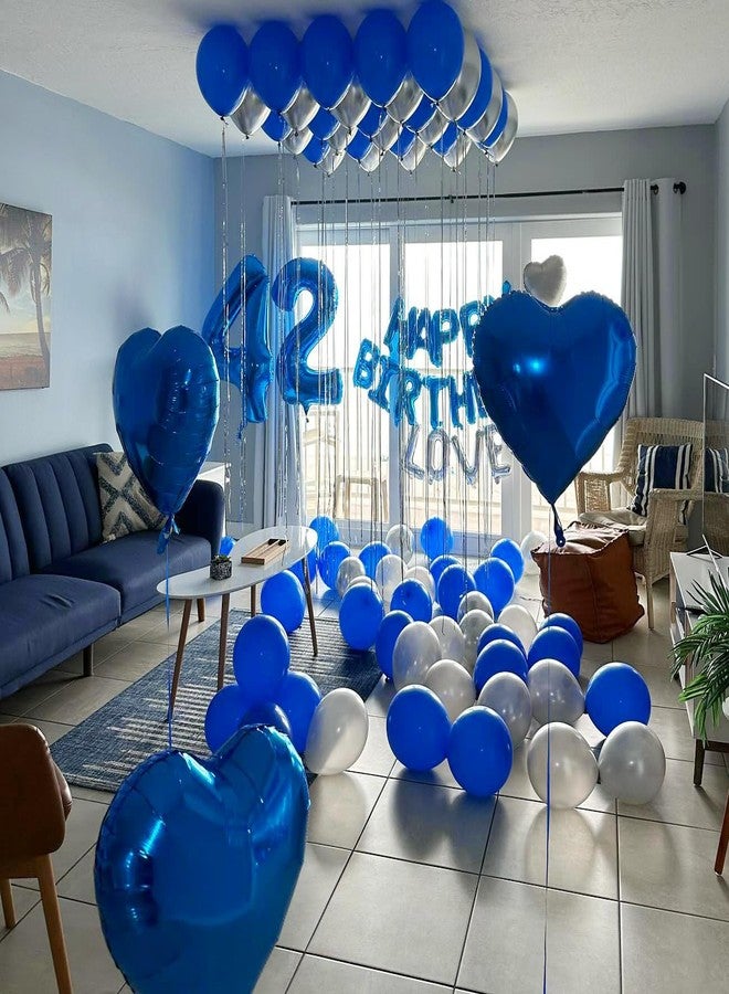 IWERP Navy Blue 4 Balloon, Number Balloon 40 Inch, 4th Blue party decorations, Four Large Numbers for Party Decor, Number 4 Balloon - Image 3