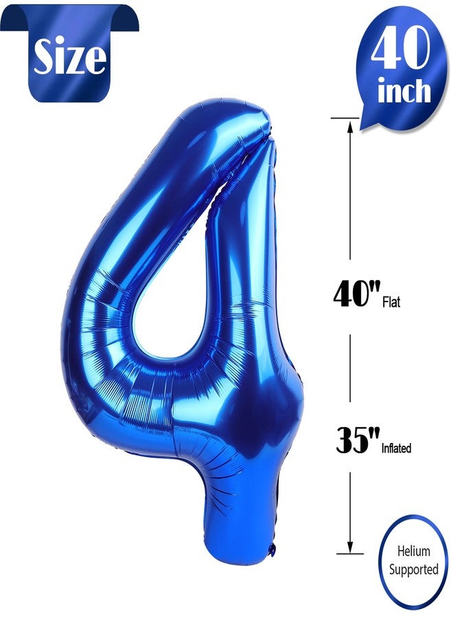 IWERP Navy Blue 4 Balloon, Number Balloon 40 Inch, 4th Blue party decorations, Four Large Numbers for Party Decor, Number 4 Balloon - Image 5