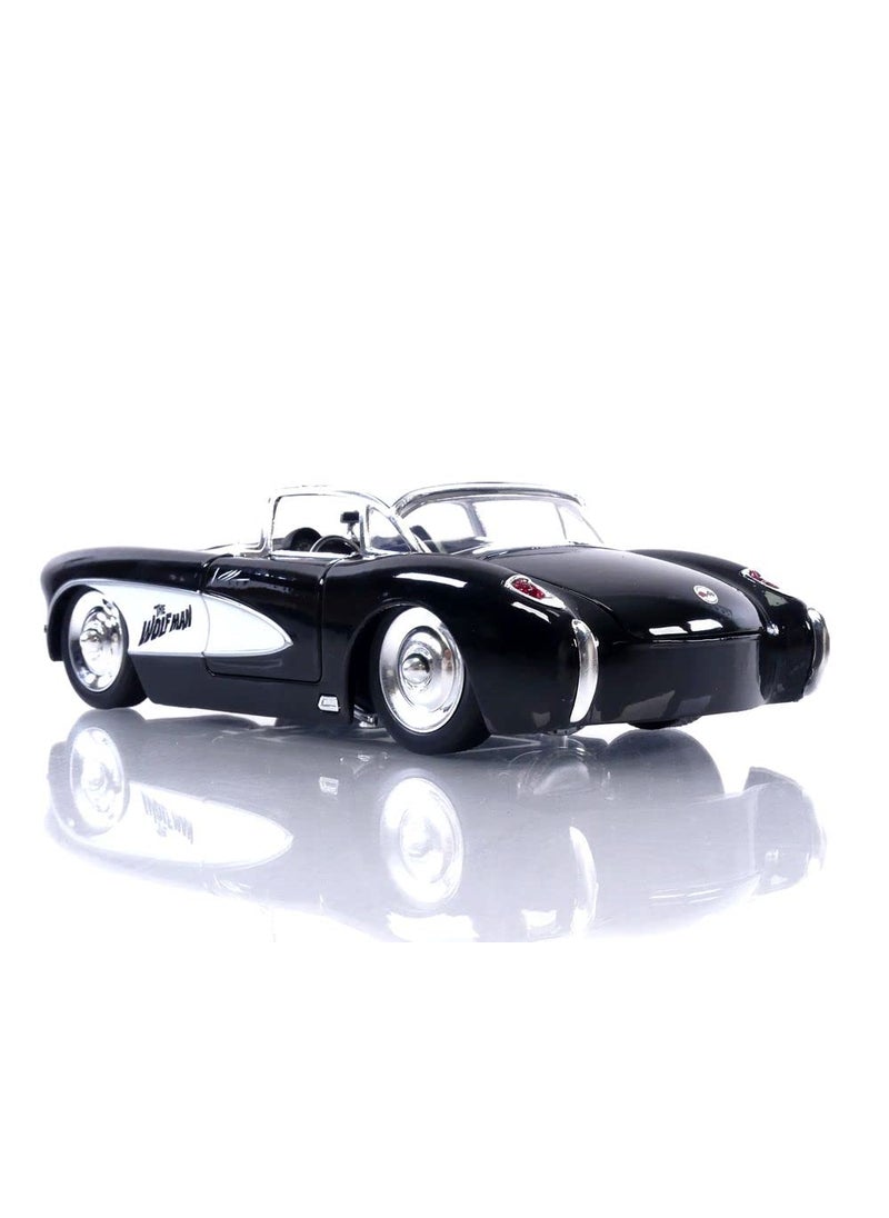Jada Toys Universal Monsters 1:24 1957 Chevy Corvette Die-cast Car & 2.75" Wolfman Figure, Toys for Kids and Adults  - Image 4