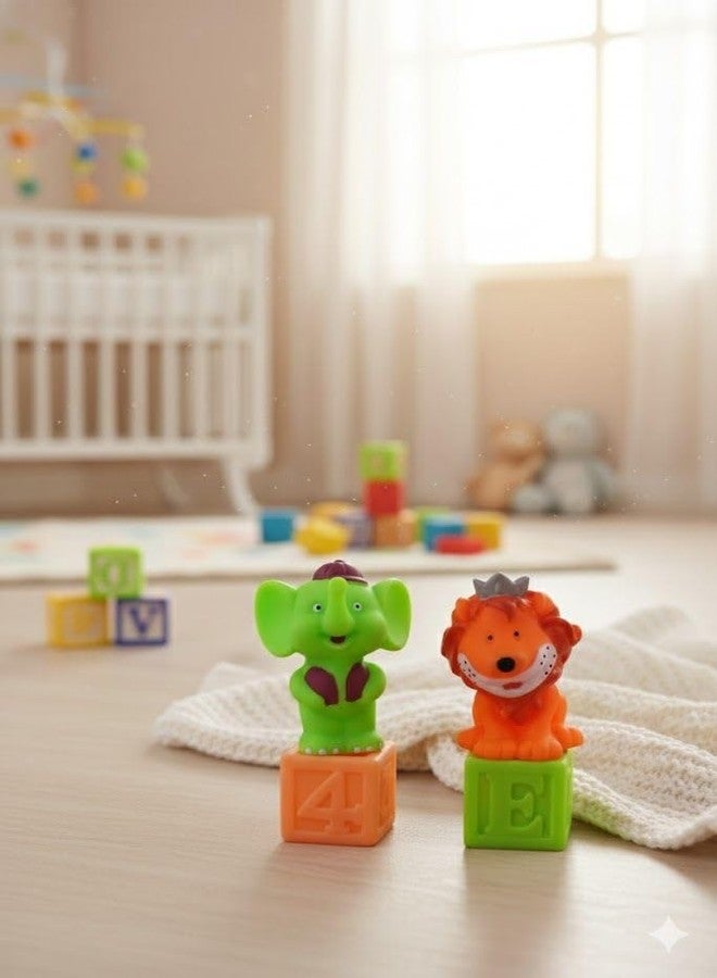 Bigwheels 4 Pc Baby Animals & Blocks Toy SC141 ChuChu Sound with BPA Free NonToxic for Kid - Image 4
