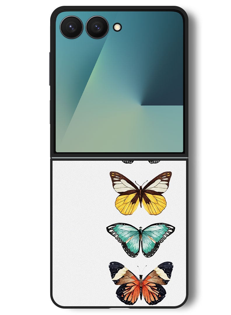 Theodor Case Compatible with Samsung Galaxy Z Flip 7 - 6.9 Inch Protection Shockproof Bumper Cover Butterflies - Image 1