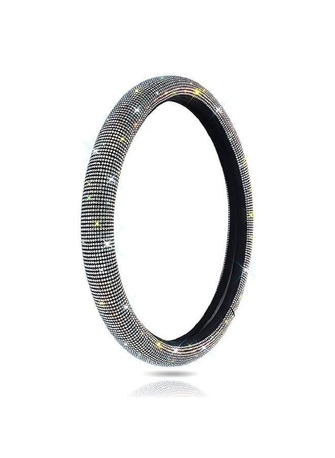 MOB Crystal Rhinestone Car Steering Wheel Cover – Premium PU Leather, Anti-Slip, Comfortable Grip, Stylish Design, 38cm, Suitable for All Seasons - Image 2