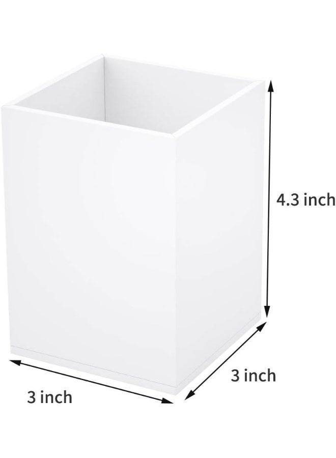 TPGP White Acrylic Pen Holder, Desktop Pencil Cup Stationery Organizer For Office Desk Accessory - Image 3