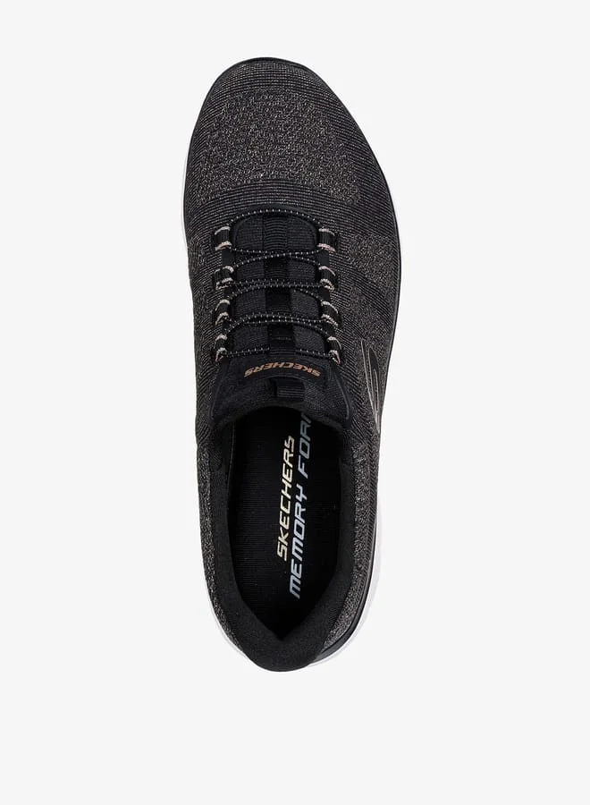 SKECHERS Womens Textured Sports Shoes with Lace-Up Closure - SUMMITS