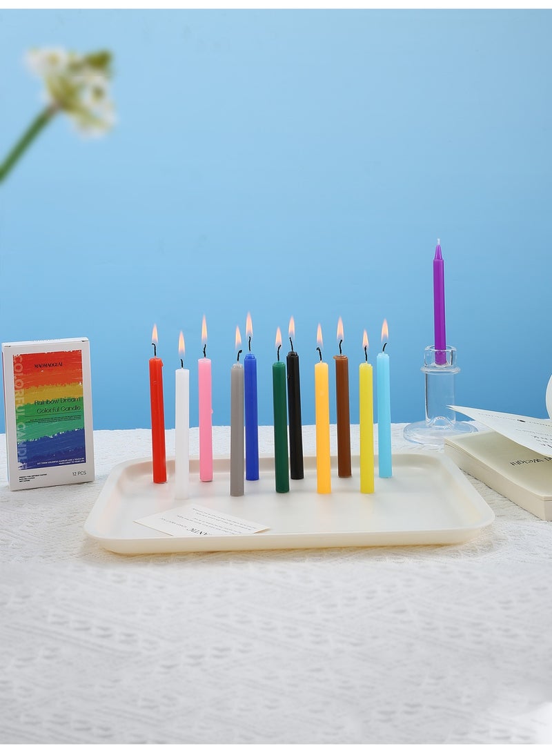 2 Boxes of 12-Color Assorted Colored Candles (24 Count Total) Unscented Colored Candles Mini Taper,13cm-5Inch Tall 0.4 Inch Diameter - Image 5