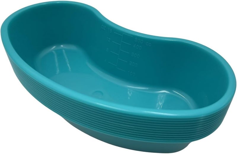 Comfort Axis وعاء بلاستيكي على شكل كلى للقيء مع تدريجات، 16 أونصة، 12 عبوة، تركواز - Image 1