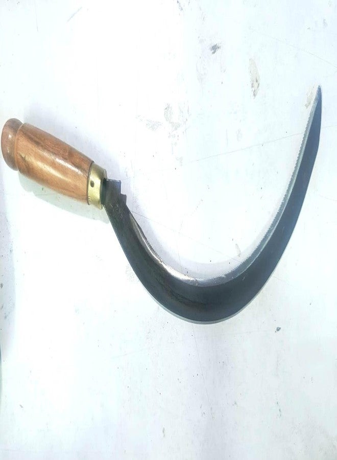 TMC Hook Curved Saw/Khurpi with Wooden Handle, Traditional Handsaw Light Weight for Grass, Hand-Powered Tool, Gardening and Agriculture Tool - Image 2