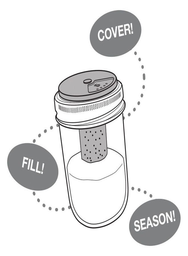 Jarware Salt and Pepper Shaker for Regular Mouth Mason Jars, Grey - Image 4