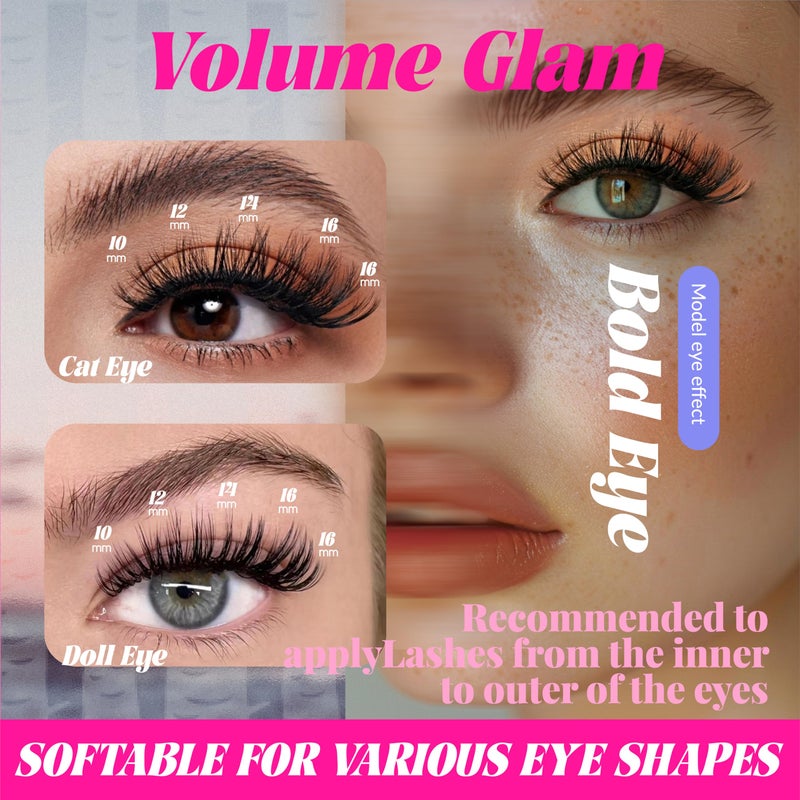Azenlo Lash Extensions Cluster DIY Lashes 240pcs 30D 80D 10-16mm Eyelash Clusters Individual Lashes Lash Kit Think Band Lash Kit(30D+80D KIT) - Image 3