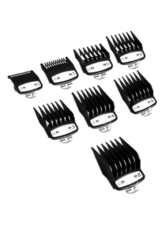 BWSJ Hair Clipper Guards Set of 8 Attachments for Professional Hair Clippers with Metal Clip Cutting Combs from 116 Inch to 1 Inch Fits Most Hair Clippers Trimmer - Image 1