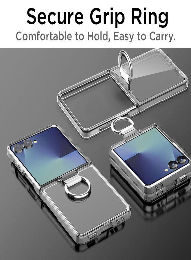 ايه اي كيس جراب AICase لهاتف Samsung Galaxy Z Flip 7 شفاف مع حلقة، [مضاد للأصفر] جراب هاتف PC صلب شفاف رفيع للغاية مناسب لهاتف Samsung Flip 7 5G - Image 4