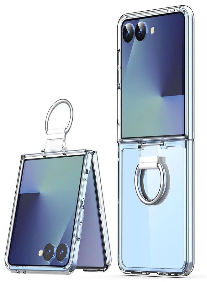 ايه اي كيس جراب AICase لهاتف Samsung Galaxy Z Flip 7 شفاف مع حلقة، [مضاد للأصفر] جراب هاتف PC صلب شفاف رفيع للغاية مناسب لهاتف Samsung Flip 7 5G - Image 1