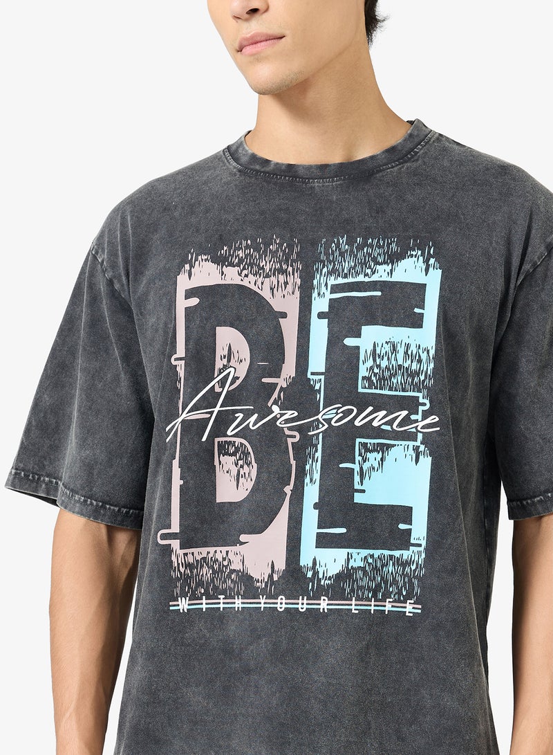 سفنتي فايف تيشيرت مطبوع كبير الحجم - Image 3