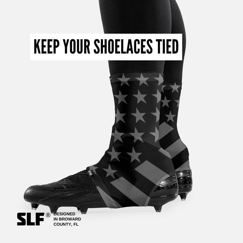 SLEEFS Spats/Football Cleat Covers [1 Pair - American Flag] - Laces Covers/Wraps for Football, Baseball, Soccer, and Field Hockey - Youth and Adult Sizes for Men, Boys and Girls - Image 2