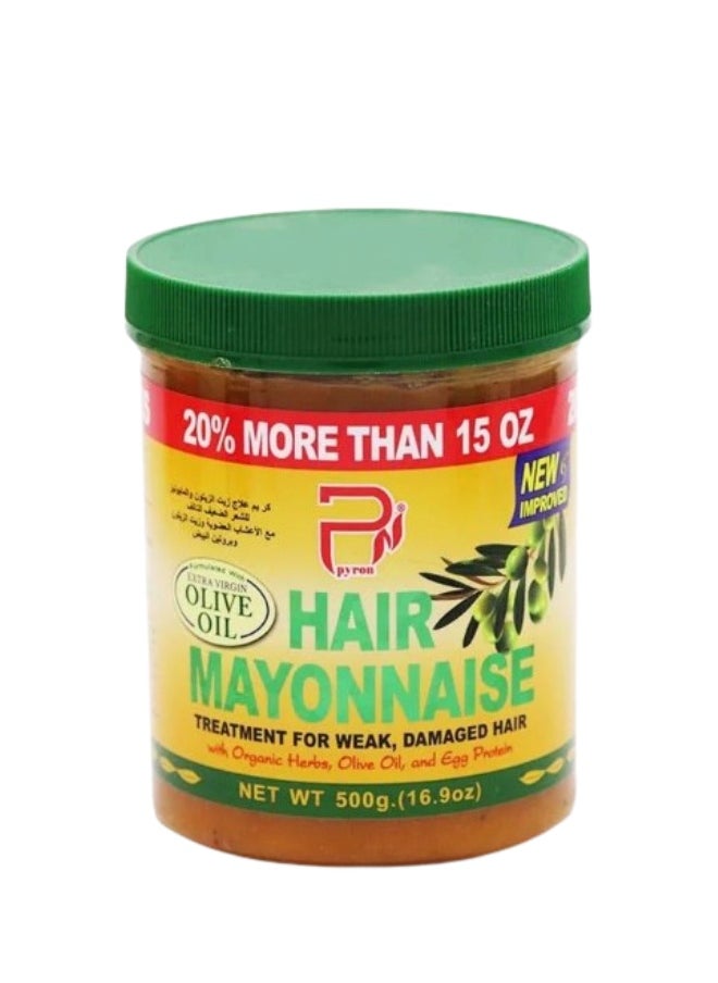 PYRON 26 Pieces Hair Mayonnaise Treatment for Weak & Damaged Hair with Olive Oil 500grams  - Image 2