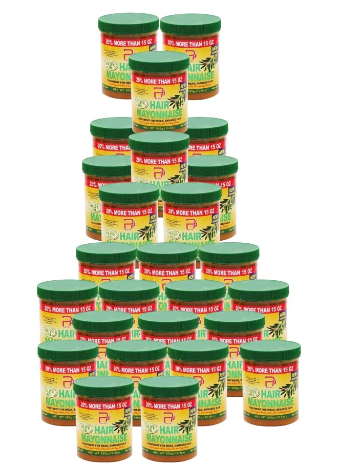 PYRON 26 Pieces Hair Mayonnaise Treatment for Weak & Damaged Hair with Olive Oil 500grams  - Image 1