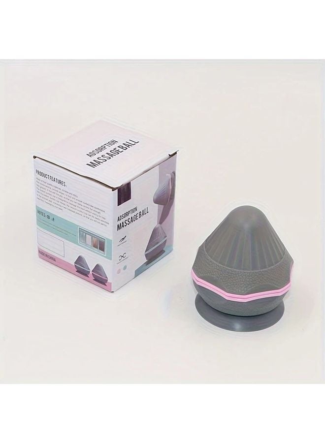 كرة تدليك رمادية خضراء للعضلات للظهر والرقبة والكتفين بتصميم كأس شفط قوي - Image 4
