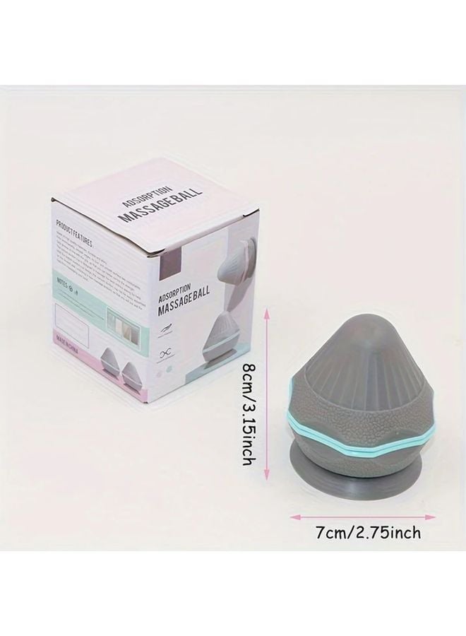 كرة تدليك رمادية خضراء للعضلات للظهر والرقبة والكتفين بتصميم كأس شفط قوي - Image 5